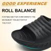 imageKuaiLu Mens Recovery Sandals Orthotic Thick Cushion Open Toe Sport Slides With Comfortable Plantar Fasciitis Arch Support Reduces Stress on Feet Joints ampamp Back PostExerciseBlack