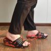 imageKuaiLu Mens Recovery Sandals Orthotic Thick Cushion Open Toe Sport Slides With Comfortable Plantar Fasciitis Arch Support Reduces Stress on Feet Joints ampamp Back PostExerciseCamored Black