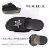 imageKuaiLu Mens Slides Soft Cushion Sport Sandals with Plantar Fasciitis Arch Support Adjustable Open Toe Summer Slippers Slip on Indoor Outdoor Size 715All Black