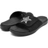 imageKuaiLu Mens Slides Soft Cushion Sport Sandals with Plantar Fasciitis Arch Support Adjustable Open Toe Summer Slippers Slip on Indoor Outdoor Size 715All Black