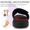imageKuaiLu Mens Slides Soft Cushion Sport Sandals with Plantar Fasciitis Arch Support Adjustable Open Toe Summer Slippers Slip on Indoor Outdoor Size 715All Black