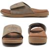 imageKuaiLu Mens Slides Soft Cushion Sport Sandals with Plantar Fasciitis Arch Support Adjustable Open Toe Summer Slippers Slip on Indoor Outdoor Size 715Chestnut