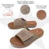 imageKuaiLu Mens Slides Soft Cushion Sport Sandals with Plantar Fasciitis Arch Support Adjustable Open Toe Summer Slippers Slip on Indoor Outdoor Size 715Chestnut