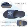 imageKuaiLu Mens Slides Soft Cushion Sport Sandals with Plantar Fasciitis Arch Support Adjustable Open Toe Summer Slippers Slip on Indoor Outdoor Size 715Dark Blue