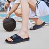 imageKuaiLu Mens Slides Soft Cushion Sport Sandals with Plantar Fasciitis Arch Support Adjustable Open Toe Summer Slippers Slip on Indoor Outdoor Size 715Dark Blue