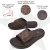 imageKuaiLu Mens Slides Soft Cushion Sport Sandals with Plantar Fasciitis Arch Support Adjustable Open Toe Summer Slippers Slip on Indoor Outdoor Size 715Dark Brown