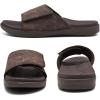 imageKuaiLu Mens Slides Soft Cushion Sport Sandals with Plantar Fasciitis Arch Support Adjustable Open Toe Summer Slippers Slip on Indoor Outdoor Size 715Dark Brown