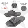 imageKuaiLu Mens Slides Soft Cushion Sport Sandals with Plantar Fasciitis Arch Support Adjustable Open Toe Summer Slippers Slip on Indoor Outdoor Size 715Grey