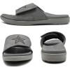 imageKuaiLu Mens Slides Soft Cushion Sport Sandals with Plantar Fasciitis Arch Support Adjustable Open Toe Summer Slippers Slip on Indoor Outdoor Size 715Grey