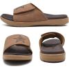 imageKuaiLu Mens Slides Soft Cushion Sport Sandals with Plantar Fasciitis Arch Support Adjustable Open Toe Summer Slippers Slip on Indoor Outdoor Size 715Khaki Brown