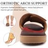 imageKuaiLu Mens Slides Soft Cushion Sport Sandals with Plantar Fasciitis Arch Support Adjustable Open Toe Summer Slippers Slip on Indoor Outdoor Size 715Khaki Brown