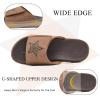 imageKuaiLu Mens Slides Soft Cushion Sport Sandals with Plantar Fasciitis Arch Support Adjustable Open Toe Summer Slippers Slip on Indoor Outdoor Size 715Khaki Brown