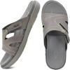 imageKuaiLu Womens Fashion Orthotic Slides Ladies Lightweight Athletic Yoga Mat Sandals Slip On Thick Cushion Slippers Sandals With Comfortable Plantar Fasciitis Arch SupportGrey