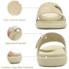 imageKuaiLu Womens Fashion Orthotic Slides Ladies Lightweight Athletic Yoga Mat Sandals Slip On Thick Cushion Slippers Sandals With Comfortable Plantar Fasciitis Arch SupportBeige