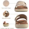 imageKuaiLu Womens Fashion Orthotic Slides Ladies Lightweight Athletic Yoga Mat Sandals Slip On Thick Cushion Slippers Sandals With Comfortable Plantar Fasciitis Arch SupportTan Beige