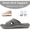 imageKuaiLu Womens Fashion Orthotic Slides Ladies Lightweight Athletic Yoga Mat Sandals Slip On Thick Cushion Slippers Sandals With Comfortable Plantar Fasciitis Arch SupportGrey