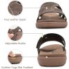 imageKuaiLu Womens Fashion Orthotic Slides Ladies Lightweight Athletic Yoga Mat Sandals Slip On Thick Cushion Slippers Sandals With Comfortable Plantar Fasciitis Arch SupportBrown
