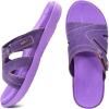 imageKuaiLu Womens Fashion Orthotic Slides Ladies Lightweight Athletic Yoga Mat Sandals Slip On Thick Cushion Slippers Sandals With Comfortable Plantar Fasciitis Arch SupportPurple