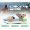 imageKuaiLu Womens Orthopedic Walking Sandals Ladies Recovery Sport Thick Athletic Cushion Outdoor Hiking Water Sandles Adjustable Strap Sandals with Comfortable Plantar Fasciitis Arch SupportBeige