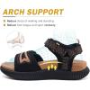 imageKuaiLu Womens Orthopedic Walking Sandals Ladies Recovery Sport Thick Athletic Cushion Outdoor Hiking Water Sandles Adjustable Strap Sandals with Comfortable Plantar Fasciitis Arch SupportBlack Khaki