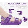 imageKuaiLu Womens Orthopedic Walking Sandals Recovery Sport Outdoor Hiking Water Sandles Thick Athletic Cushion Adjustable Leather Strap Sandals with Comfortable Plantar Fasciitis Arch SupportPurple