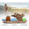 imageKuaiLu Womens Orthopedic Walking Sandals Recovery Sport Outdoor Hiking Water Sandles Thick Athletic Cushion Adjustable Leather Strap Sandals with Comfortable Plantar Fasciitis Arch SupportKhaki