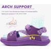 imageKuaiLu Womens Orthopedic Walking Sandals Recovery Sport Outdoor Hiking Water Sandles Thick Athletic Cushion Adjustable Leather Strap Sandals with Comfortable Plantar Fasciitis Arch SupportPurple