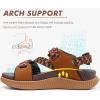 imageKuaiLu Womens Orthopedic Walking Sandals Recovery Sport Outdoor Hiking Water Sandles Thick Athletic Cushion Adjustable Leather Strap Sandals with Comfortable Plantar Fasciitis Arch SupportBrown Khaki