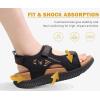 imageKuaiLu Womens Orthopedic Walking Sandals with Comfortable Arch Support Recovery Sport Relief Plantar Fasciitis Summer Outdoor Hiking Adjustable Strap Platform Cushion ShoesBlack Khaki