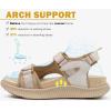 imageKuaiLu Womens Orthopedic Walking Sandals with Comfortable Arch Support Recovery Sport Relief Plantar Fasciitis Summer Outdoor Hiking Adjustable Strap Platform Cushion ShoesLight Beige