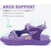 imageKuaiLu Womens Orthopedic Walking Sandals with Comfortable Arch Support Recovery Sport Relief Plantar Fasciitis Summer Outdoor Hiking Adjustable Strap Platform Cushion ShoesPurple
