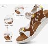imageKuaiLu Womens Orthopedic Walking Sandals with Comfortable Arch Support Recovery Sport Relief Plantar Fasciitis Summer Outdoor Hiking Adjustable Strap Platform Cushion ShoesWhite Khaki