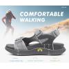 imageKuaiLu Womens Orthopedic Walking Sandals with Comfortable Arch Support Recovery Sport Relief Plantar Fasciitis Summer Outdoor Hiking Adjustable Strap Platform Cushion ShoesGrey