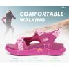 imageKuaiLu Womens Orthopedic Walking Sandals with Comfortable Arch Support Recovery Sport Relief Plantar Fasciitis Summer Outdoor Hiking Adjustable Strap Platform Cushion ShoesRose