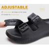 imageKuaiLu Womens Recovery Sandals Comfortable Plantar Fasciitis Arch Support Ladies Orthotic Sport Slides Open Toe Slip On Thick Athletic Cushion Slippers Summer Pool Beach SandlesDark Black1