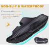 imageKuaiLu Womens Recovery Sandals Comfortable Plantar Fasciitis Arch Support Ladies Orthotic Sport Slides Open Toe Slip On Thick Athletic Cushion Slippers Summer Pool Beach SandlesDark Black1