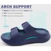 imageKuaiLu Womens Recovery Sandals With Comfortable Plantar Fasciitis Arch Support Orthotic Adjustable Thick Cushion Sport Slides Reduces Stress on Feet Joints ampamp Back PostExerciseNavy Blue