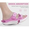 imageKuaiLu Womens Recovery Sandals With Comfortable Plantar Fasciitis Arch Support Orthotic Adjustable Thick Cushion Sport Slides Reduces Stress on Feet Joints ampamp Back PostExercisePink White