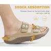 imageKuaiLu Womens Recovery Sandals With Comfortable Plantar Fasciitis Arch Support Orthotic Adjustable Thick Cushion Sport Slides Reduces Stress on Feet Joints ampamp Back PostExerciseKhaki Brown