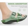 imageKuaiLu Womens Recovery Sandals With Comfortable Plantar Fasciitis Arch Support Orthotic Adjustable Thick Cushion Sport Slides Reduces Stress on Feet Joints ampamp Back PostExerciseOlive Green
