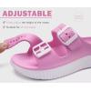 imageKuaiLu Womens Recovery Sandals With Comfortable Plantar Fasciitis Arch Support Orthotic Adjustable Thick Cushion Sport Slides Reduces Stress on Feet Joints ampamp Back PostExercisePink White