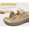 imageKuaiLu Womens Recovery Sandals With Comfortable Plantar Fasciitis Arch Support Orthotic Adjustable Thick Cushion Sport Slides Reduces Stress on Feet Joints ampamp Back PostExerciseKhaki Brown