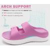 imageKuaiLu Womens Recovery Sandals With Comfortable Plantar Fasciitis Arch Support Orthotic Adjustable Thick Cushion Sport Slides Reduces Stress on Feet Joints ampamp Back PostExercisePink White