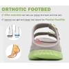 imageKuaiLu Womens Recovery Sandals With Comfortable Plantar Fasciitis Arch Support Orthotic Adjustable Thick Cushion Sport Slides Reduces Stress on Feet Joints ampamp Back PostExerciseApricot Green