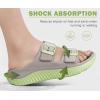 imageKuaiLu Womens Recovery Sandals With Comfortable Plantar Fasciitis Arch Support Orthotic Adjustable Thick Cushion Sport Slides Reduces Stress on Feet Joints ampamp Back PostExerciseApricot Green