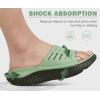 imageKuaiLu Womens Recovery Sandals With Comfortable Plantar Fasciitis SupportLadies Orthotic Open Toe Sport Slides Thick Cushion Reduces Stress on FeetJoints ampamp Back PostExerciseOlive Green