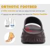 imageKuaiLu Womens Recovery Sandals With Comfortable Plantar Fasciitis SupportLadies Orthotic Open Toe Sport Slides Thick Cushion Reduces Stress on FeetJoints ampamp Back PostExerciseBrown