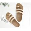 imageKuaiLu Womens Slides Sandals with Plantar Fasciitis Arch Support Fashion Comfort Adjustable Flat Sandals Ladies Lightweight Orthotic Slip on SandalsBeige