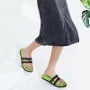 imageKuaiLu Womens Slides Sandals with Plantar Fasciitis Arch Support Fashion Comfort Adjustable Flat Sandals Ladies Lightweight Orthotic Slip on SandalsGreenBlack
