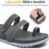 imageKuaiLu Womens Slides Sandals with Plantar Fasciitis Arch Support Fashion Comfort Adjustable Flat Sandals Ladies Lightweight Orthotic Slip on SandalsGrey